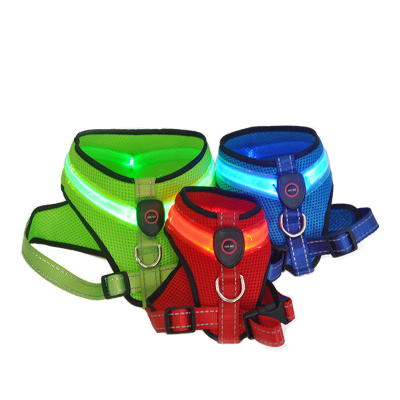 LED Illuminated Light Up Dog Harness Pet Night Safety USB Rechargeable Dog Vest Lighted in the Dark